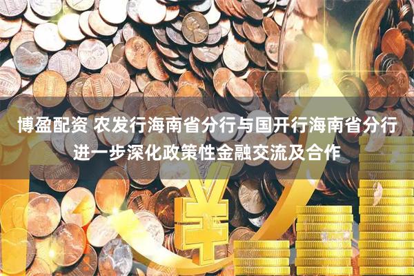 博盈配资 农发行海南省分行与国开行海南省分行进一步深化政策性金融交流及合作
